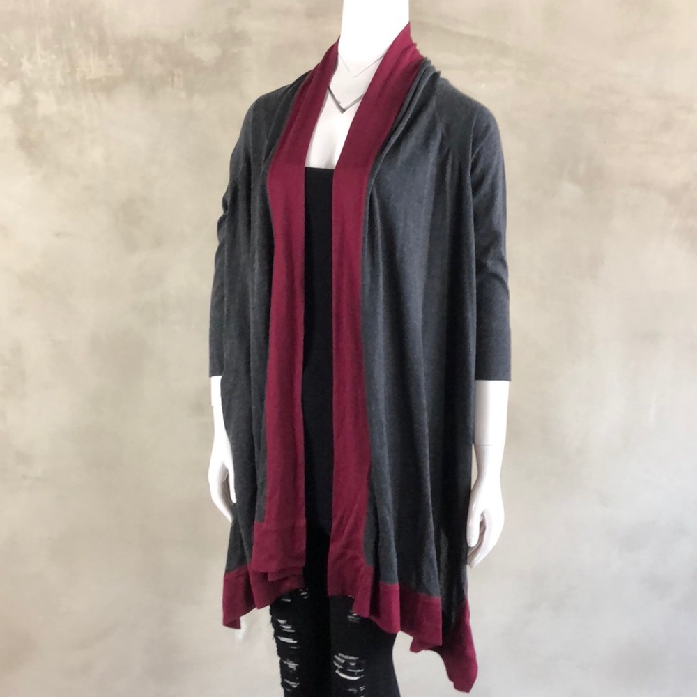 My Gray & Burgundy Shrug - Picture 3 of 7